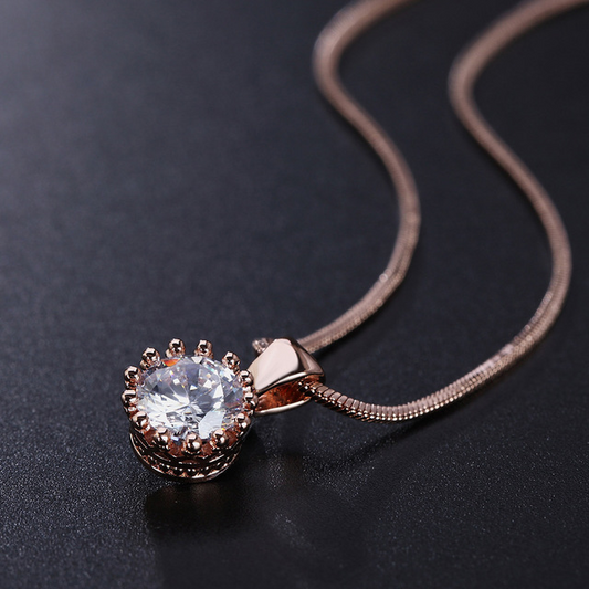 Fashion Korean Women's Jewelry, Rose Gold-Plated Pendant Necklace