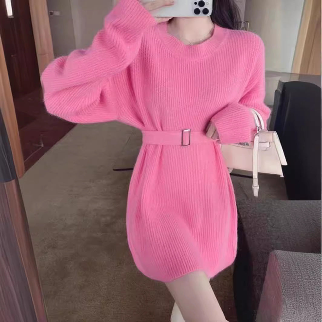 Fashionable Waist-Defined Sweater Dress for Women 2023