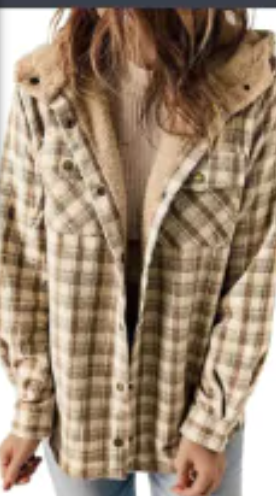 Plaid Hooded Jacket (Single Piece)