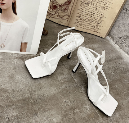 Square Toe Stiletto Flip-Flops Sandals