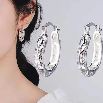 Exaggerated Thick Silver Earrings - Creative Women's Jewelry