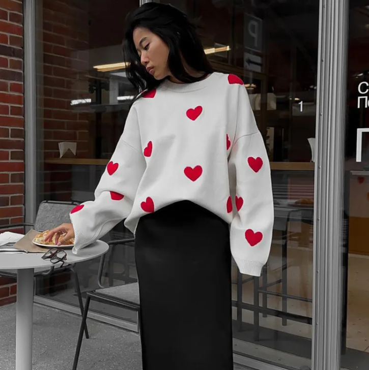 Cozy Heart Women's Sweater fotos fixen
