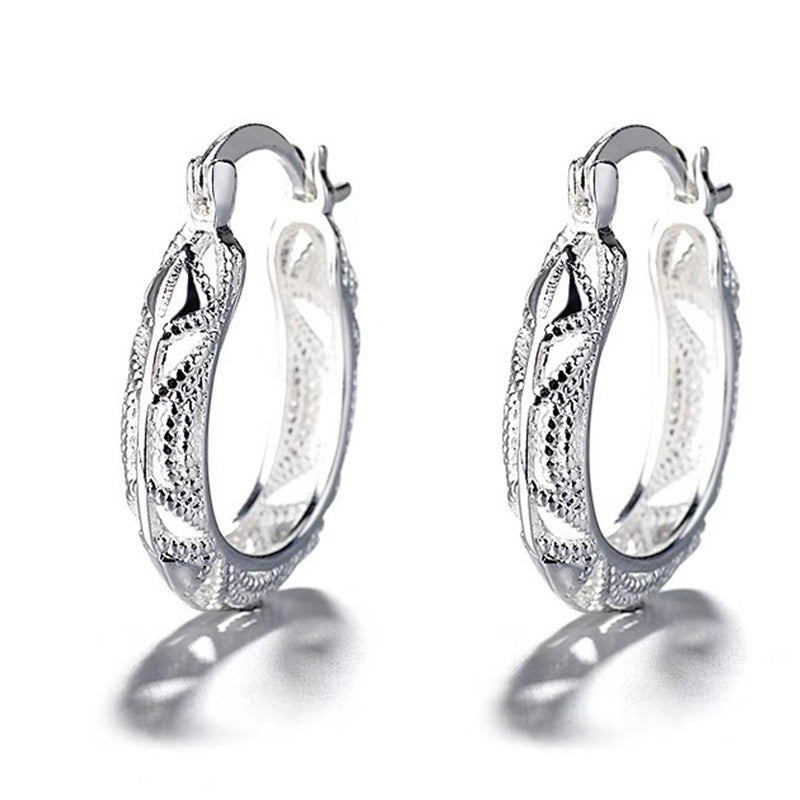 Exaggerated Thick Silver Earrings - Creative Women's Jewelry