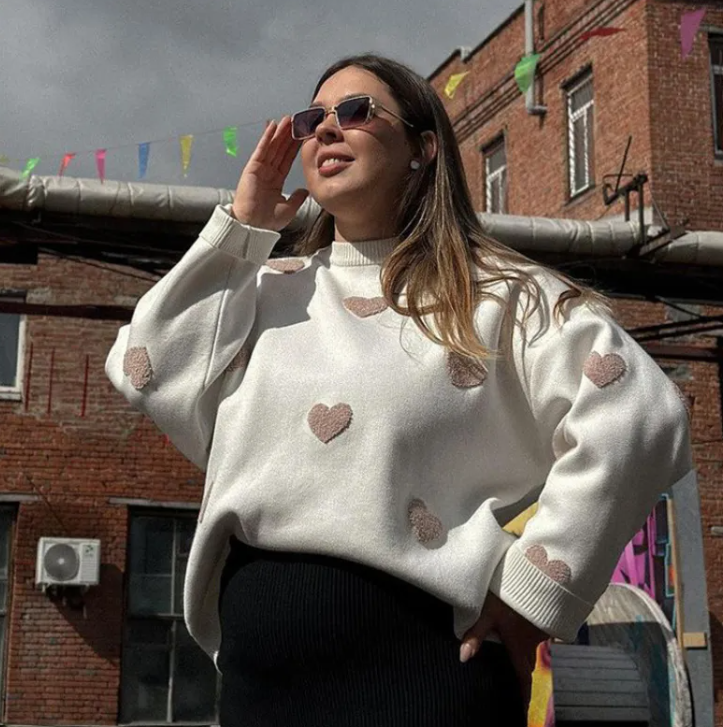 Cozy Heart Women's Sweater fotos fixen