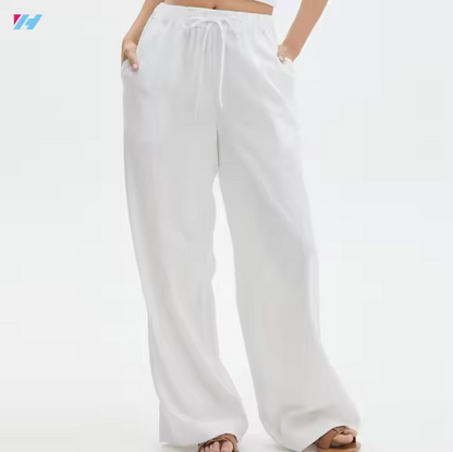 Wide Leg White Trousers For Women