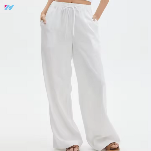 Wide Leg White Trousers For Women