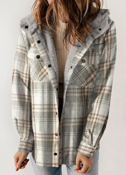 Plaid Hooded Jacket (Single Piece)