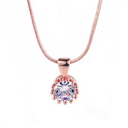 Fashion Korean Women's Jewelry, Rose Gold-Plated Pendant Necklace