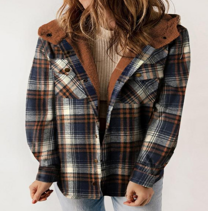 Plaid Hooded Jacket (Single Piece)