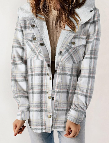 Plaid Hooded Jacket (Single Piece)
