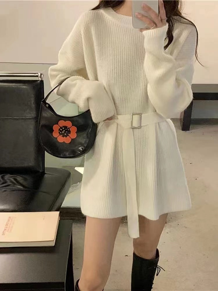Fashionable Waist-Defined Sweater Dress for Women 2023
