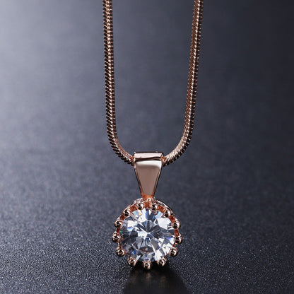 Fashion Korean Women's Jewelry, Rose Gold-Plated Pendant Necklace