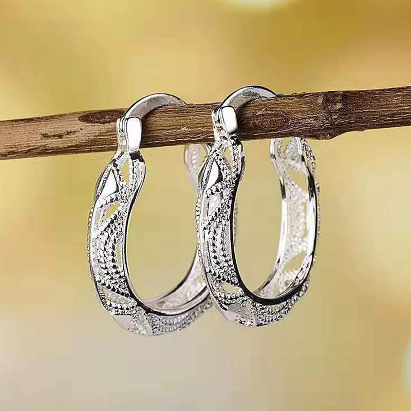 Exaggerated Thick Silver Earrings - Creative Women's Jewelry