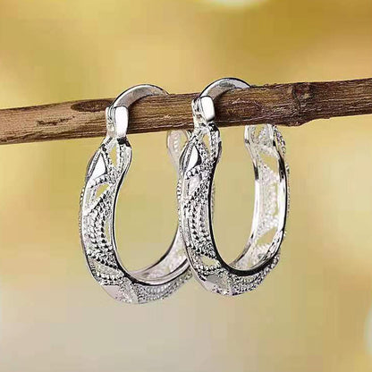 Exaggerated Thick Silver Earrings - Creative Women's Jewelry