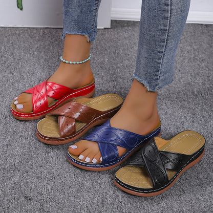 Vintage Wedge Sandals - Anti-slip Summer Slides
